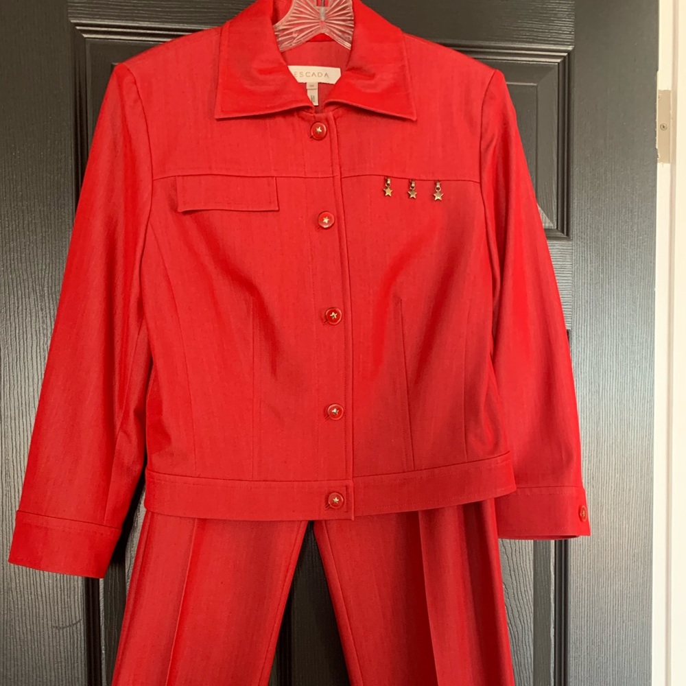Escada Red Pant Suit